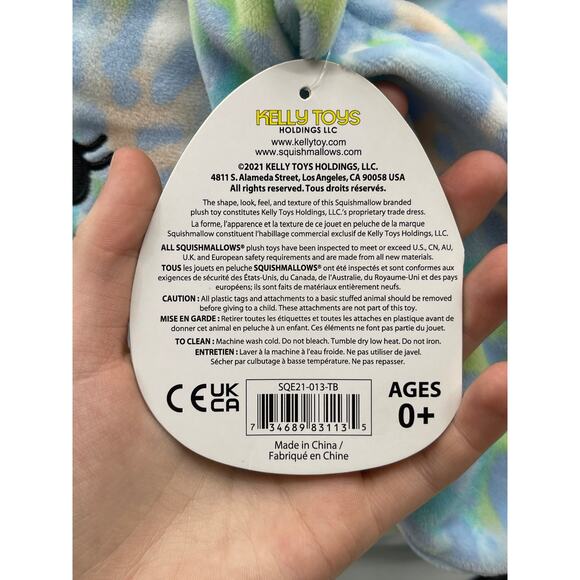 Squishmallows Kelly Toys Elizabella 14 inch Blue Plush Stuffed Toy NEW Rabbit - Picture 6 of 13